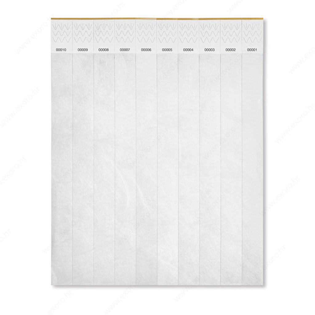 MO8942-06 Narukvica papirnata TYVEK pk10 bijela