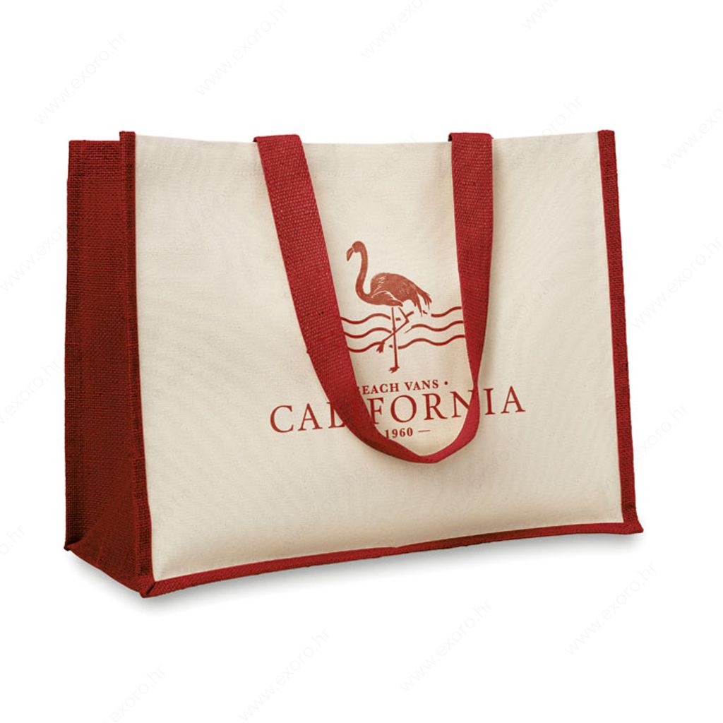 MO8967-05 Torba shopping CAMPO DE FIORI 43x20x34cm juta, crvena
