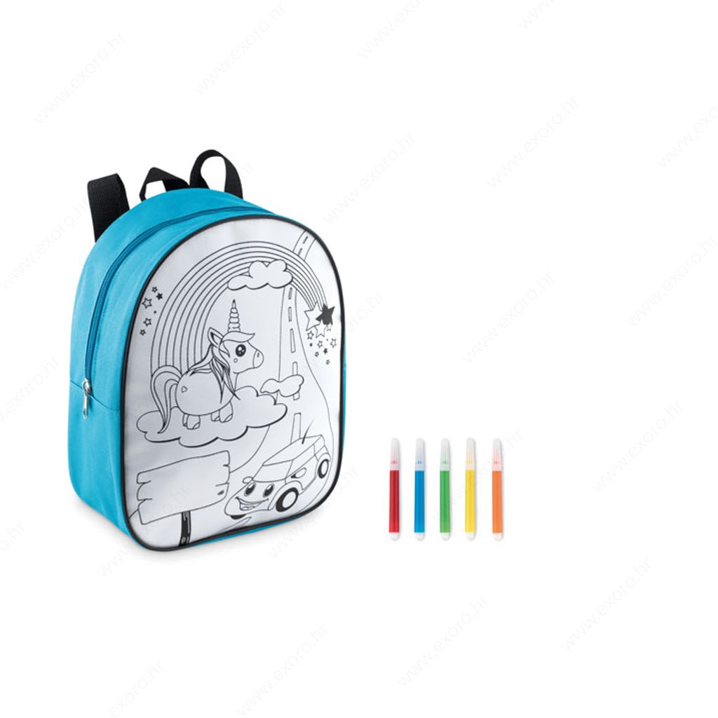 MO9207-12 Ruksak BACKSKETCHY s 5 flomastera bijeli