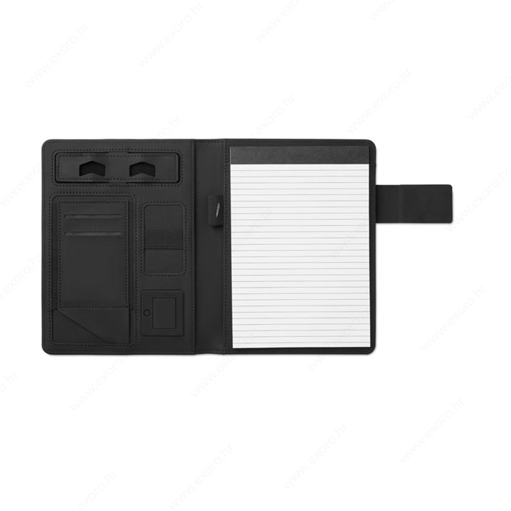 MO9231-03 Mapa konferencijska A5 POWERNOTY + prijenosni punjač 4000 mAh, micro USB crni