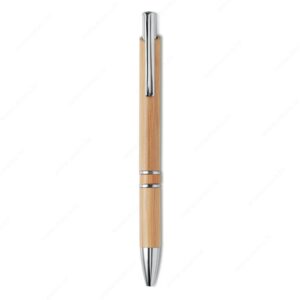 Olovka kemijska BERN BAMBOO, kućište od bambusa, plavi ispis, boja drveta