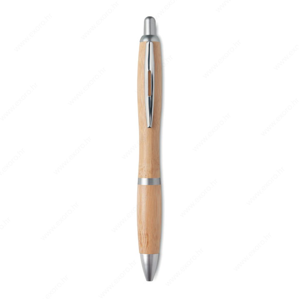 MO9485-16 Olovka kemijska RIO BAMBOO, kućište od bambusa, plavi uložak, srebrna