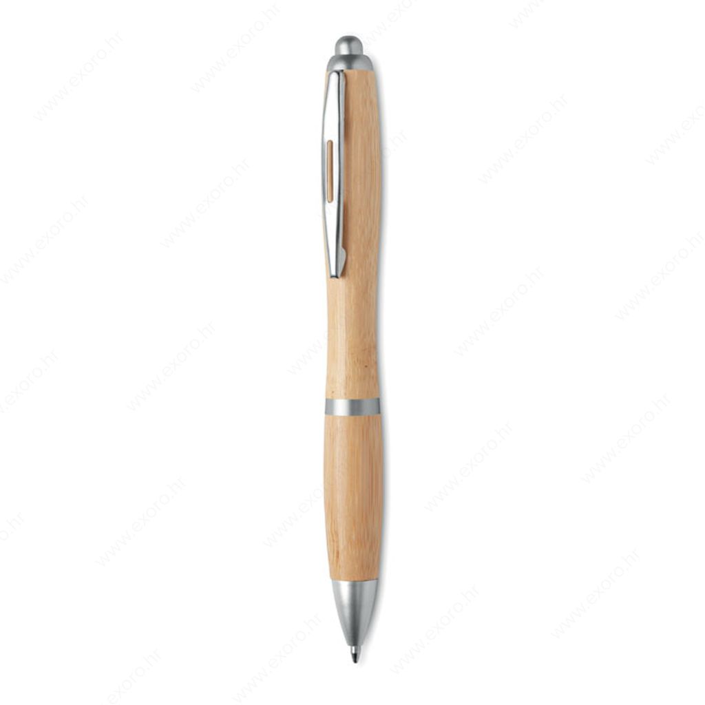 MO9485-16 Olovka kemijska RIO BAMBOO, kućište od bambusa, plavi uložak, srebrna