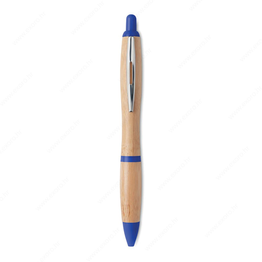 MO9485-37 Olovka kemijska RIO BAMBOO, kućište od bambusa, plavi uložak, plava royal