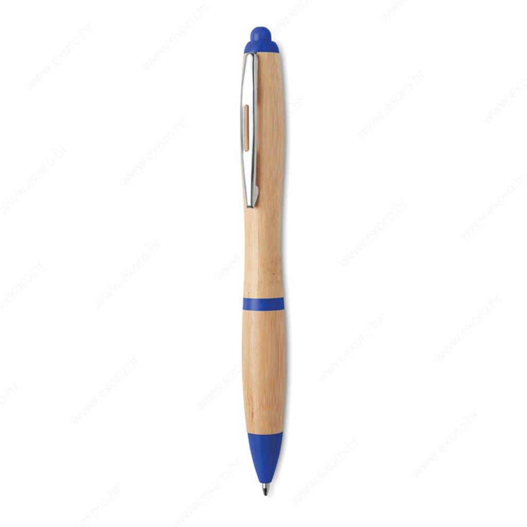MO9485-37 Olovka kemijska RIO BAMBOO, kućište od bambusa, plavi uložak, plava royal