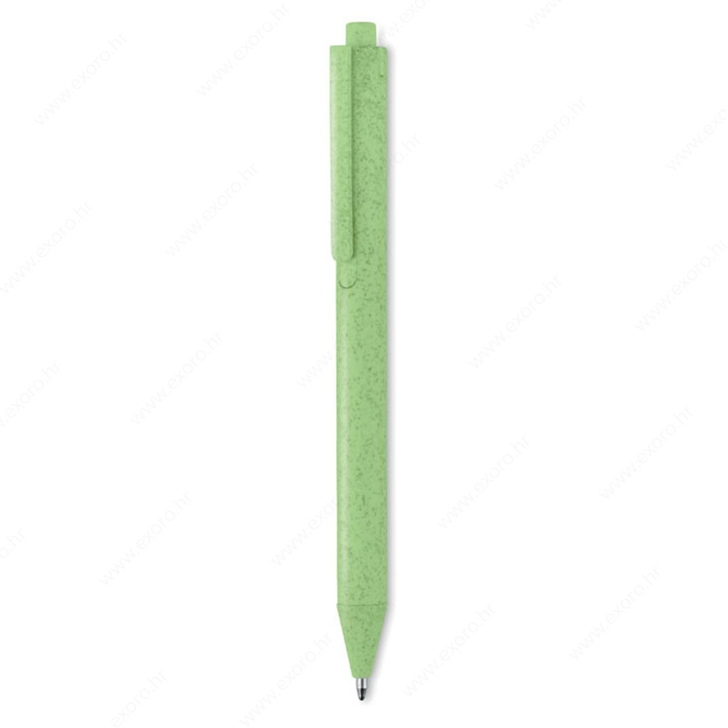 MO9614-09 Olovka kemijska PECAS, plavi uložak, plastična, zelena