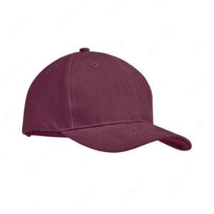 Kapa šilt 6 panela TEKAPO 270g, metalna kopča, crvena (burgundy)