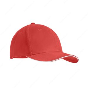 Kapa šilt 6 panela TEKAPO 270g, metalna kopča, crveno/bijela