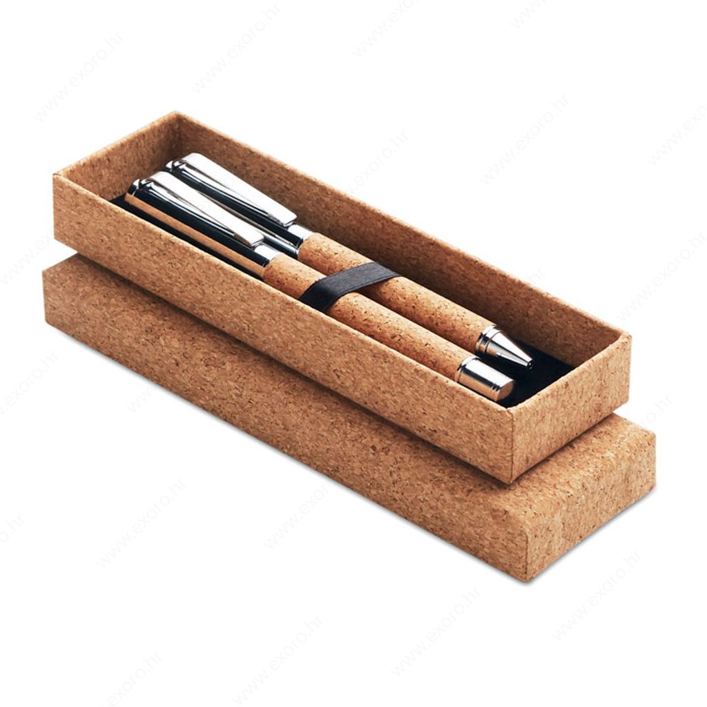 MO9678-40 Set darovni QUERCUS olovka kemijska+roler u poklon kutiji, pluto