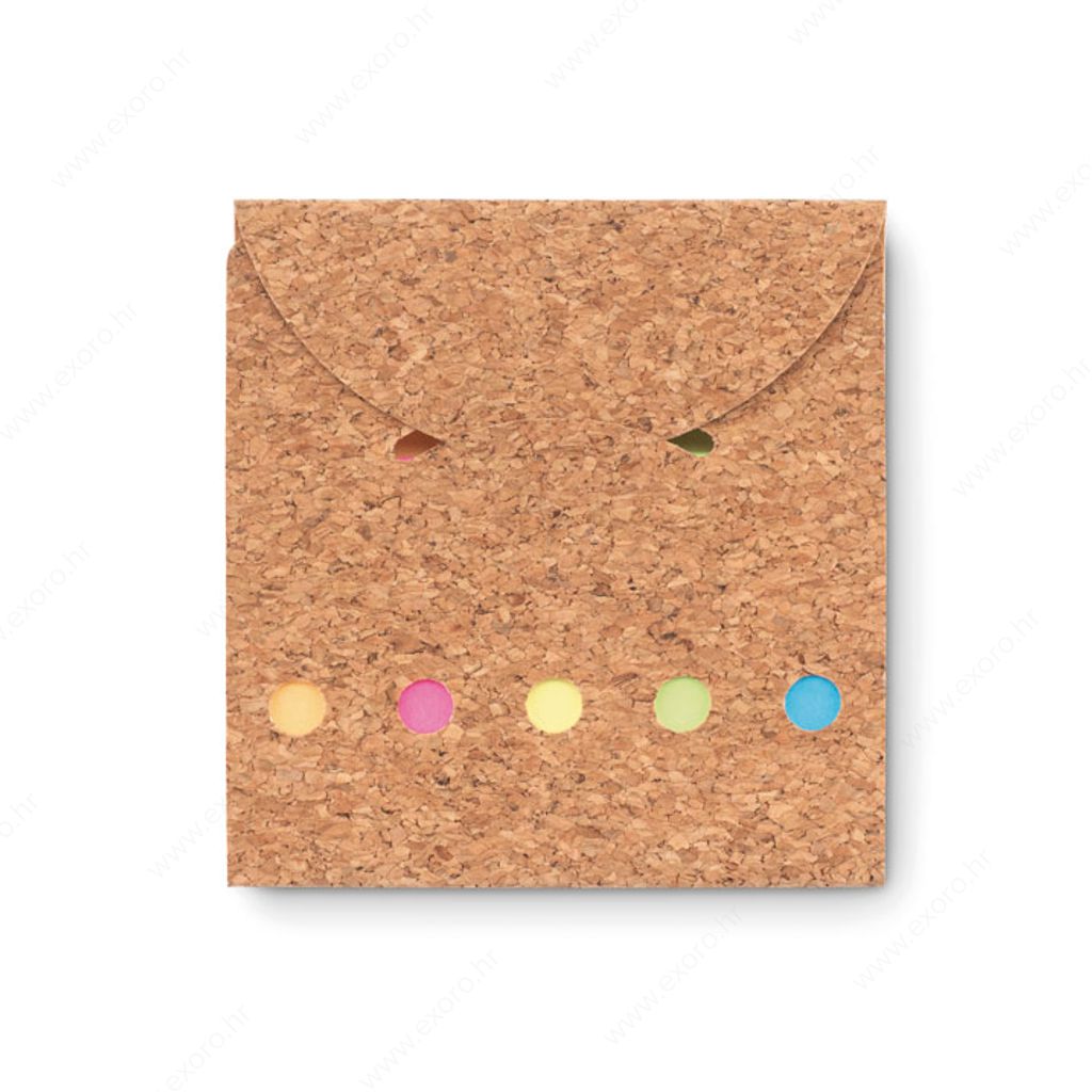 MO9858-13 Notes-blok FOLDCORK samoljepljivi + zastavice, reciklirani, 125L, pluto