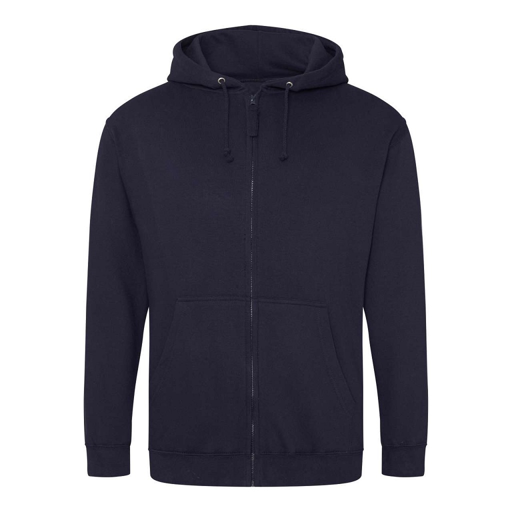 Majica s kapuljačom i zipom JUST HOOD AWDis 280g, plava (new french navy)  M