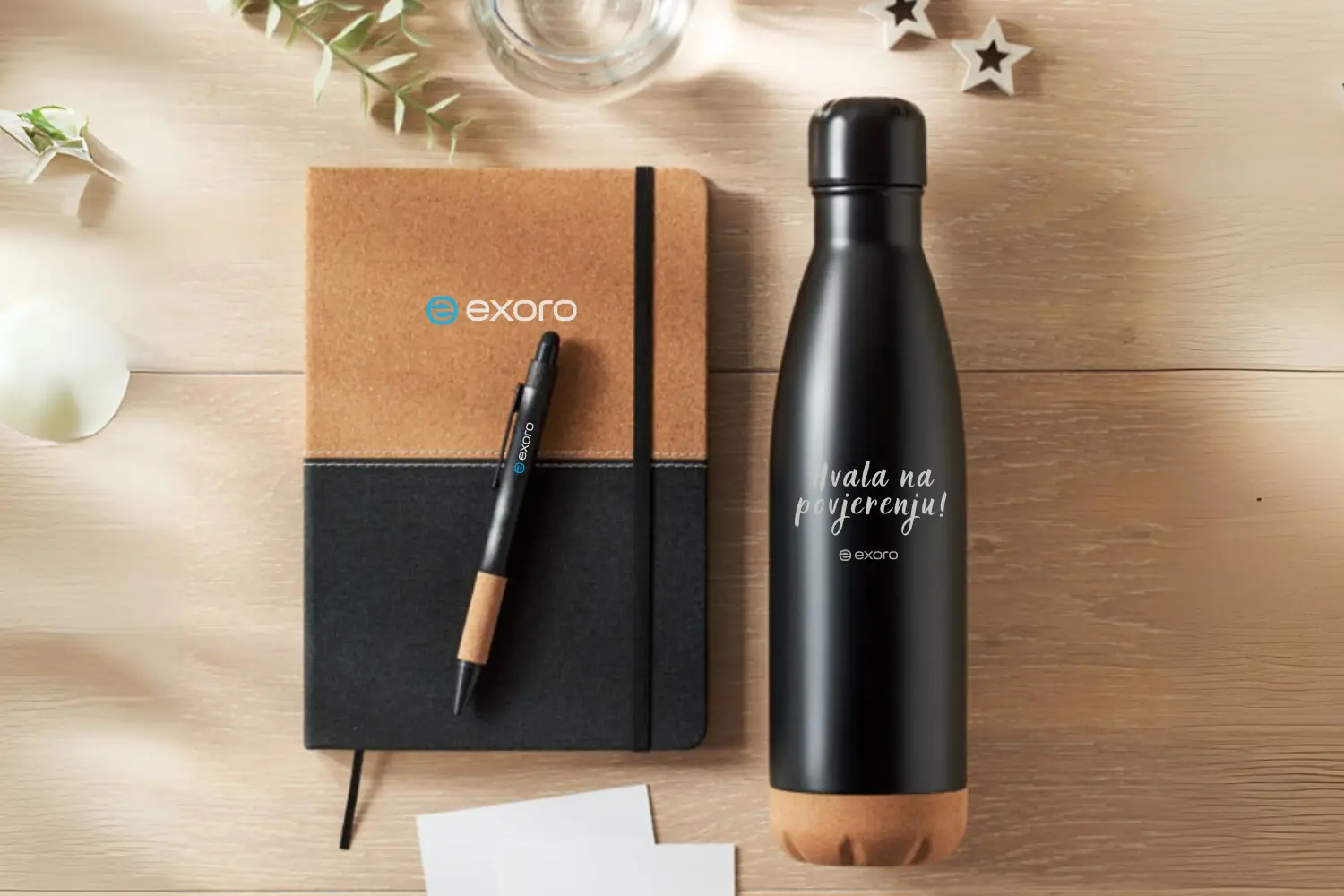 exoro promotivni materijali s logom